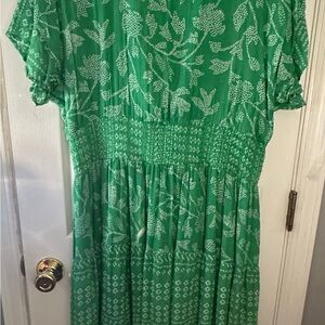 J Gee Green Floral Women's Dress